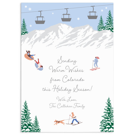 Holiday Fun in the Snow Personalized Card