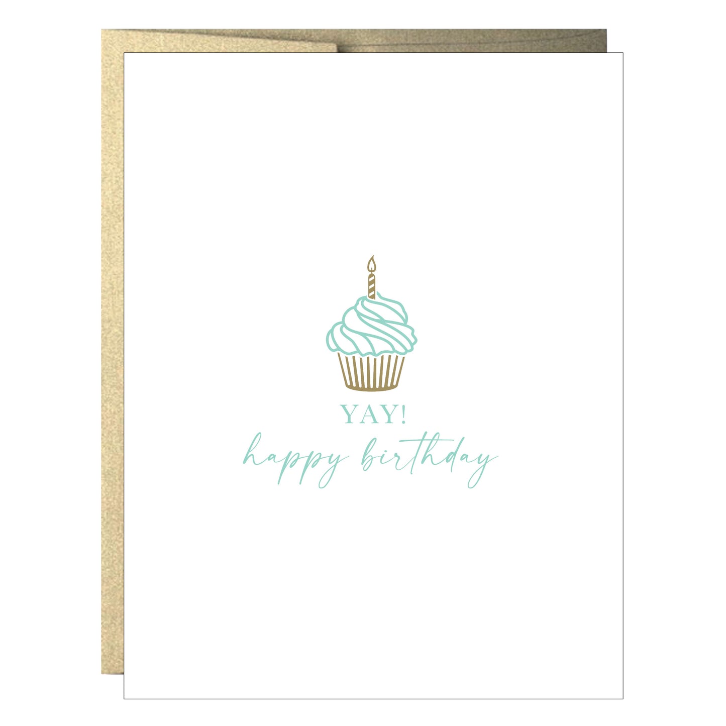 Cupcake Happy Birthday Letterpress Greeting Card