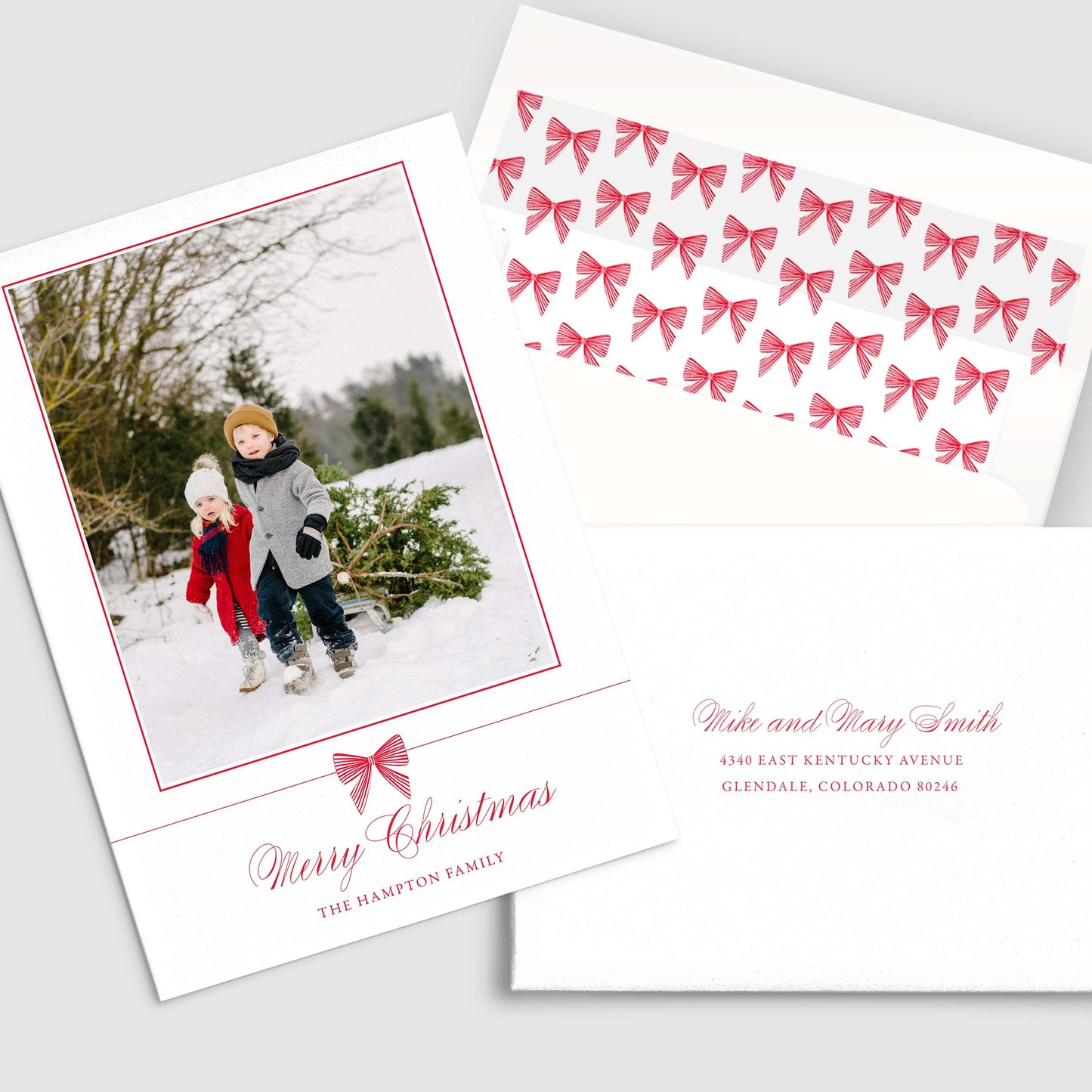 Tied with a Bow Holiday Photo Card