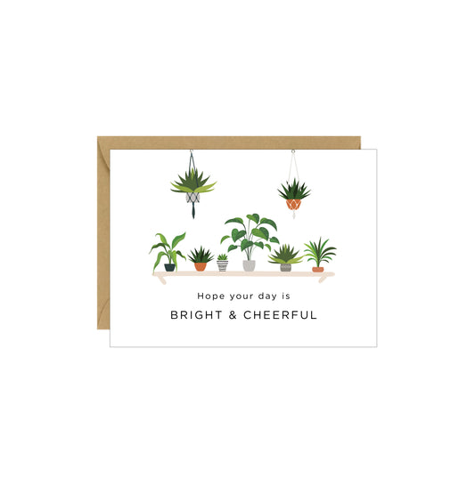 Enclosure Card - Hope Your Day is Bright and Cheerful Plants - 4 pack