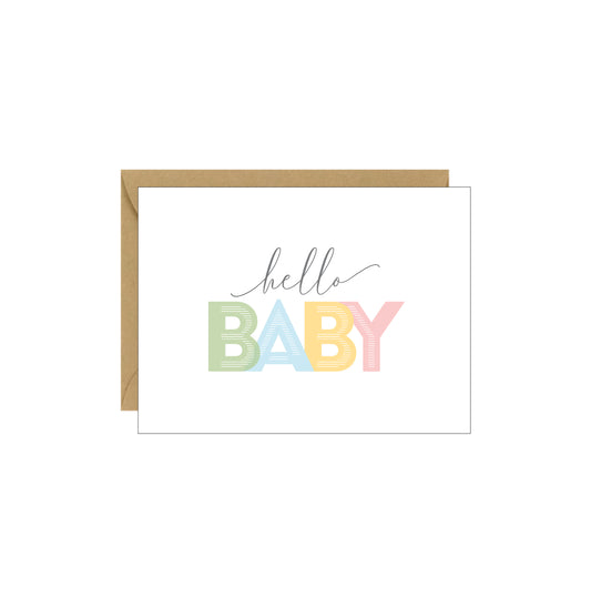 Enclosure Card - Hello Baby Retro - 4 pack