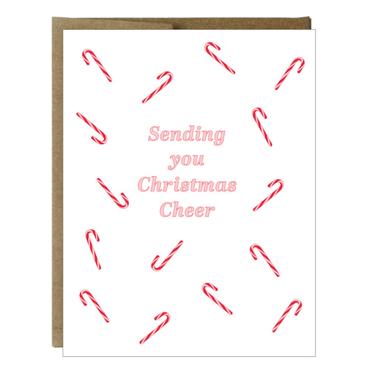 Candy Cane Confetti Christmas Cheer Greeting Card