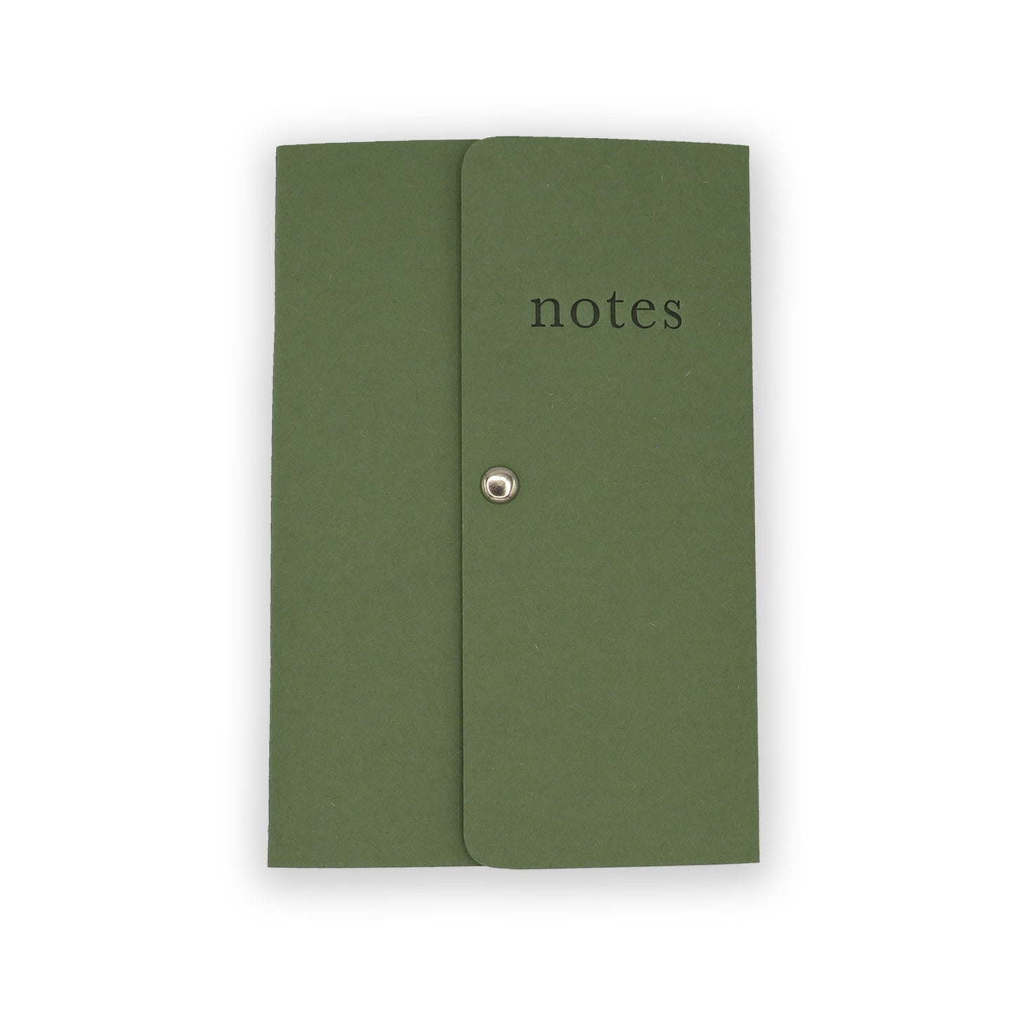 Paper Letterpress Journal with Magnetic Button in Moss Green