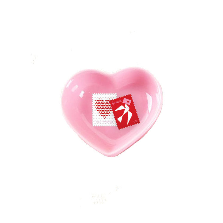 Ceramic Pink Heart Trinket Dish