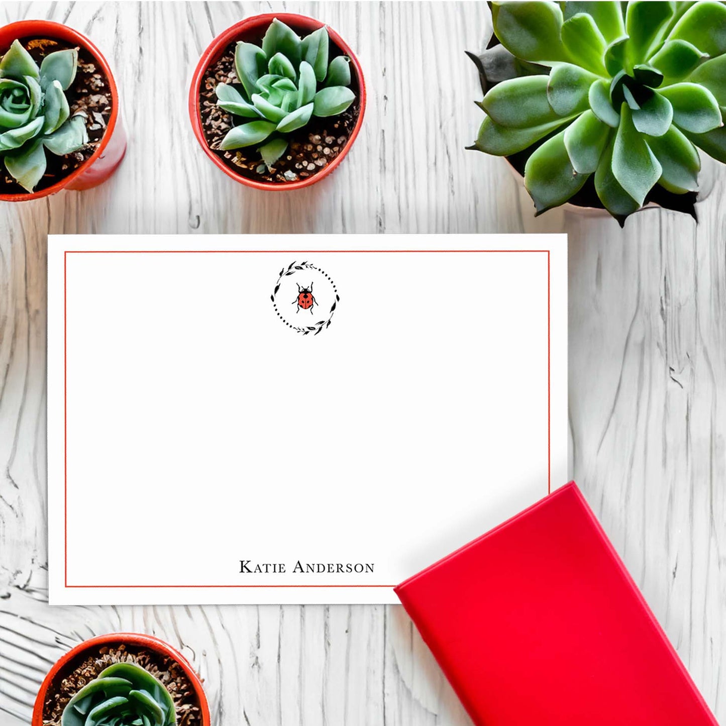 Ladybug Stationery | Personalized Note Cards Set of 10