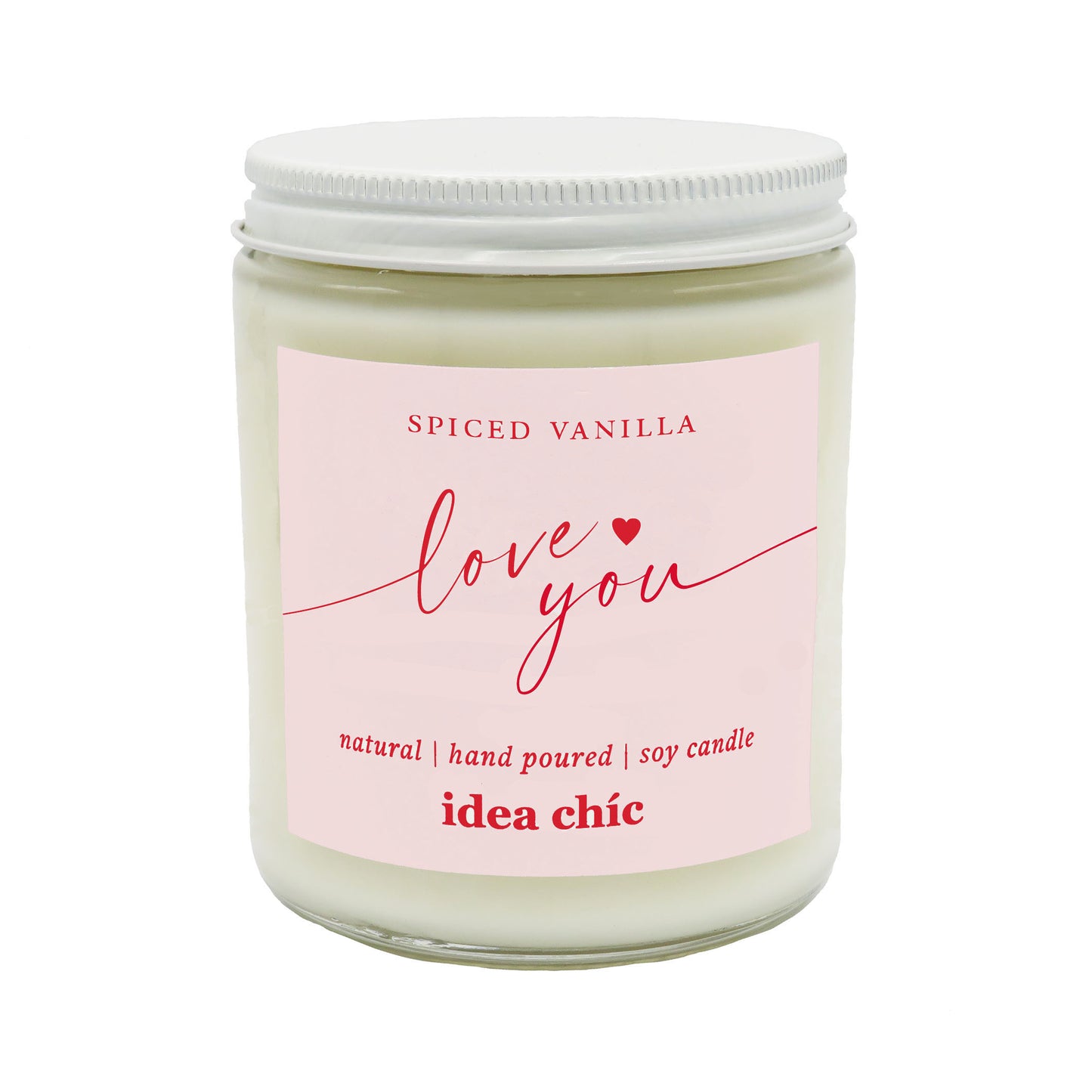 8.5 oz. Spiced Vanilla Love You Candle Glass Jar